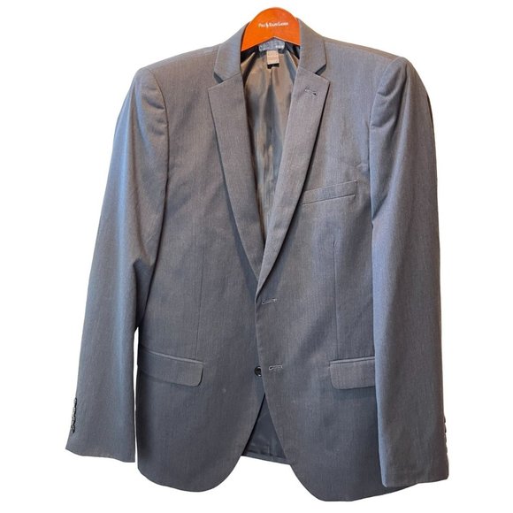 H&M Mens Blazer Coat Jacket Single Breasted Long Sleeve Slate Gray Size 44R - Picture 1 of 6